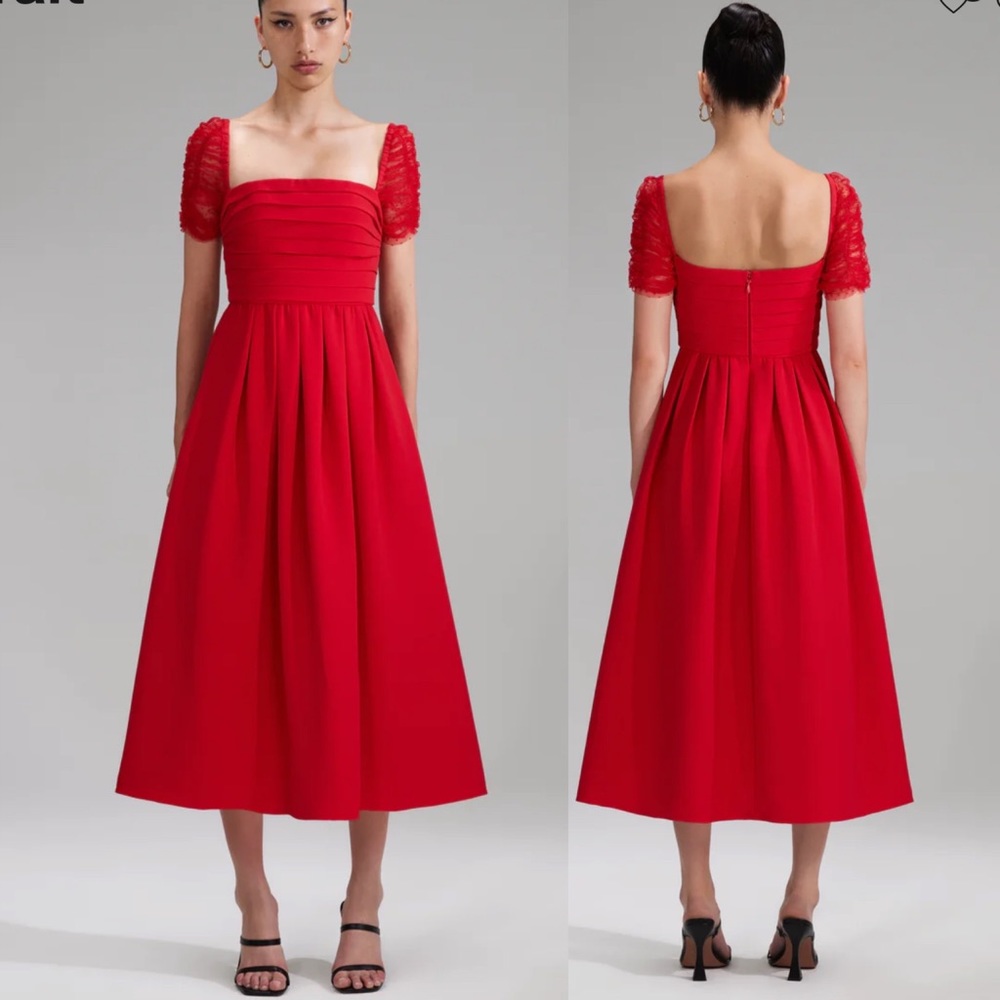 Self-Portrait Red Midi Dress